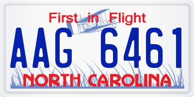 NC license plate AAG6461