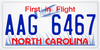 NC license plate AAG6467