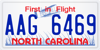 NC license plate AAG6469