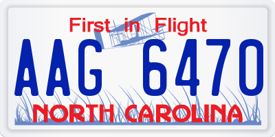 NC license plate AAG6470