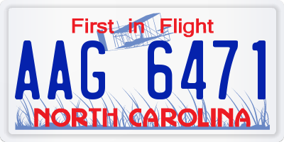 NC license plate AAG6471