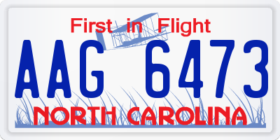 NC license plate AAG6473