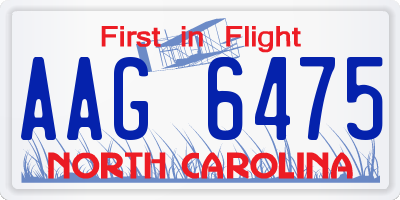 NC license plate AAG6475