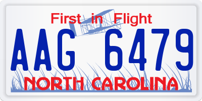 NC license plate AAG6479