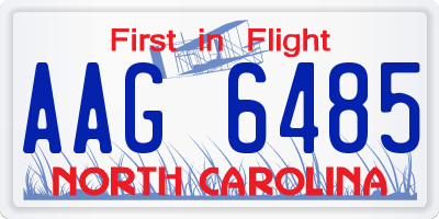 NC license plate AAG6485