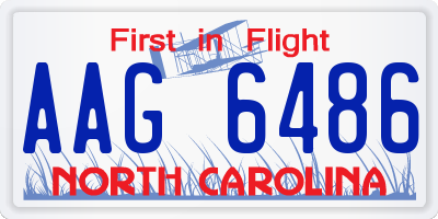 NC license plate AAG6486