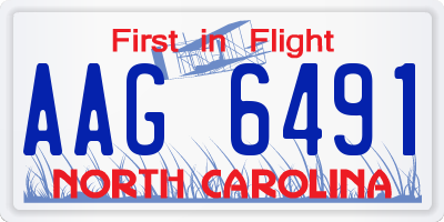 NC license plate AAG6491