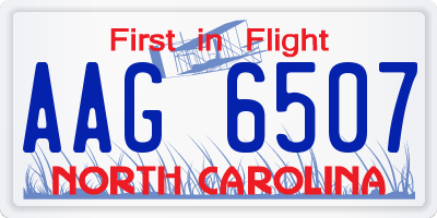 NC license plate AAG6507