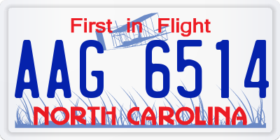 NC license plate AAG6514