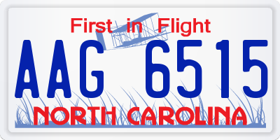 NC license plate AAG6515