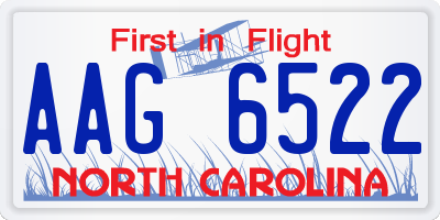 NC license plate AAG6522