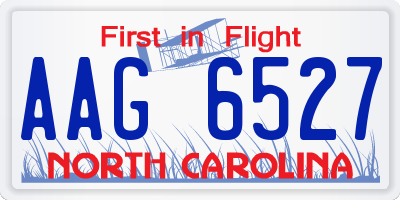 NC license plate AAG6527