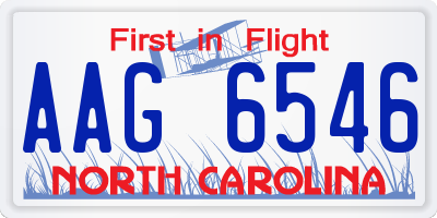 NC license plate AAG6546