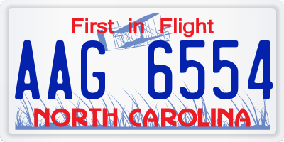 NC license plate AAG6554