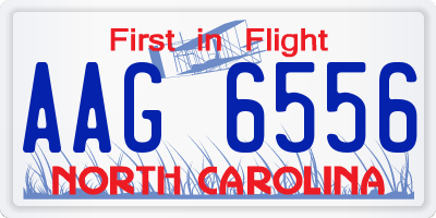 NC license plate AAG6556