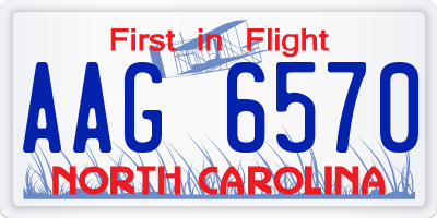 NC license plate AAG6570
