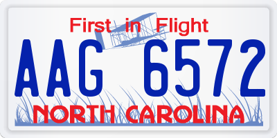 NC license plate AAG6572