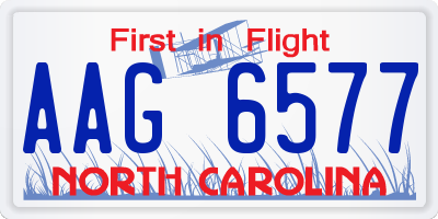 NC license plate AAG6577