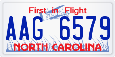 NC license plate AAG6579