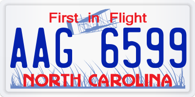 NC license plate AAG6599