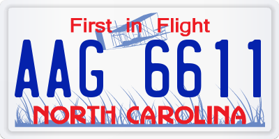 NC license plate AAG6611