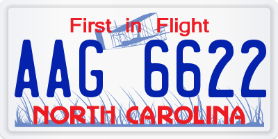 NC license plate AAG6622