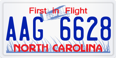 NC license plate AAG6628