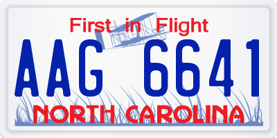 NC license plate AAG6641