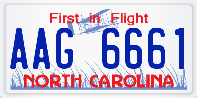 NC license plate AAG6661