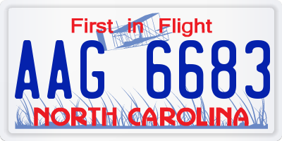 NC license plate AAG6683