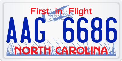 NC license plate AAG6686