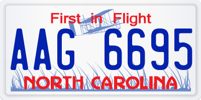 NC license plate AAG6695