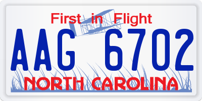 NC license plate AAG6702