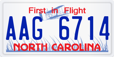 NC license plate AAG6714