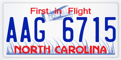 NC license plate AAG6715