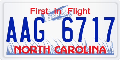 NC license plate AAG6717