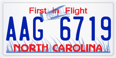 NC license plate AAG6719