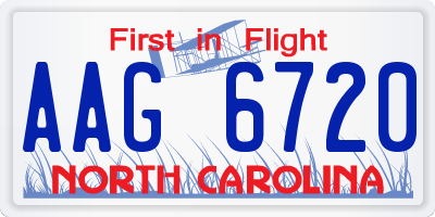 NC license plate AAG6720