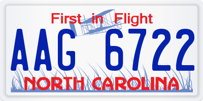 NC license plate AAG6722