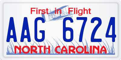 NC license plate AAG6724