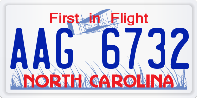 NC license plate AAG6732
