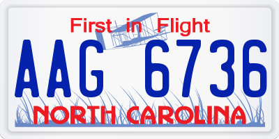 NC license plate AAG6736