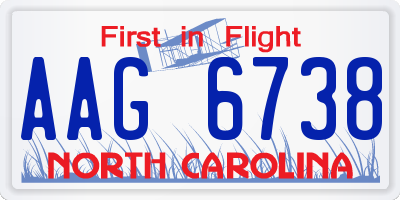 NC license plate AAG6738