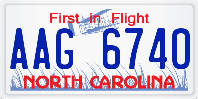 NC license plate AAG6740