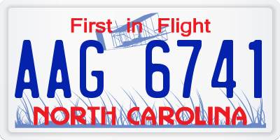 NC license plate AAG6741