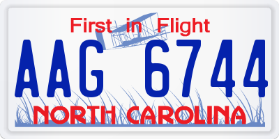 NC license plate AAG6744