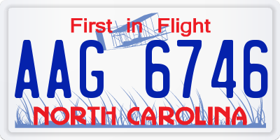 NC license plate AAG6746