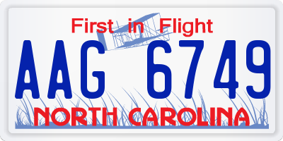 NC license plate AAG6749