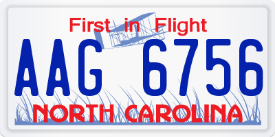 NC license plate AAG6756