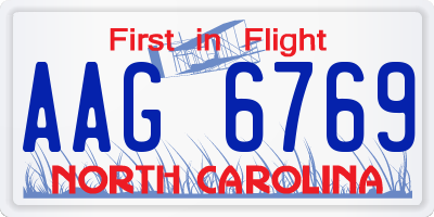 NC license plate AAG6769